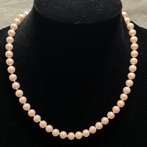 18" Strand Pink Pearls Shell Pearls Hand Knotted